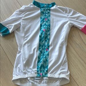 Rion White and Teal Cycling Jersey